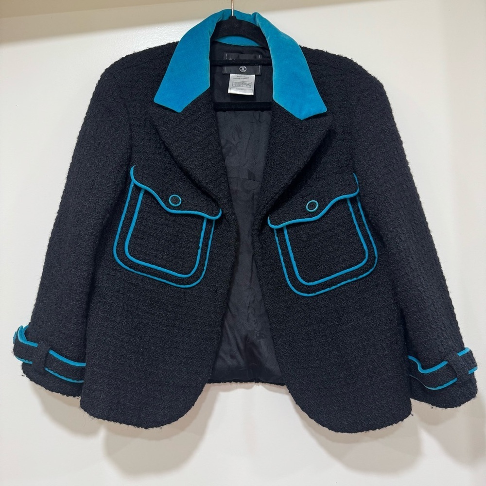 Chanel Fall 2007 Ready To Wear Runway Tweed Wool Black Jacket Blazer Size 40 - Picture 2 of 14